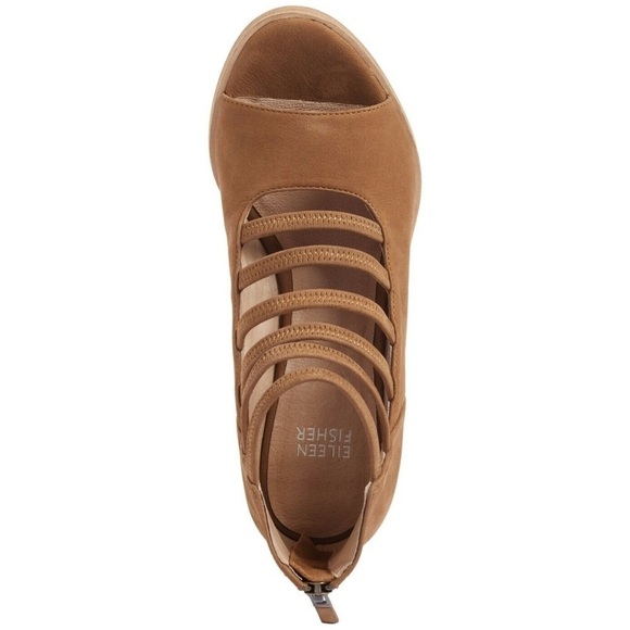 Eileen Fisher Nubuck James Elastic Multi Strappy Block Sandals Size 6.5 - Picture 3 of 9